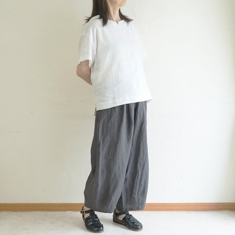 Branch m‘.,ブランチエム,ナチュラル,30代,40代,50代,60代,リネン,ゆったり,麻,プルオーバー,リネンプルオーバー,リネンブラウス,ブラウス,Tシャツ,
