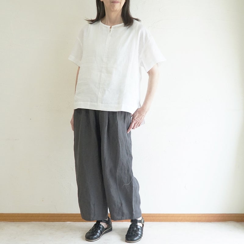 Branch m‘.,ブランチエム,ナチュラル,30代,40代,50代,60代,リネン,ゆったり,麻,プルオーバー,リネンプルオーバー,リネンブラウス,ブラウス,Tシャツ,