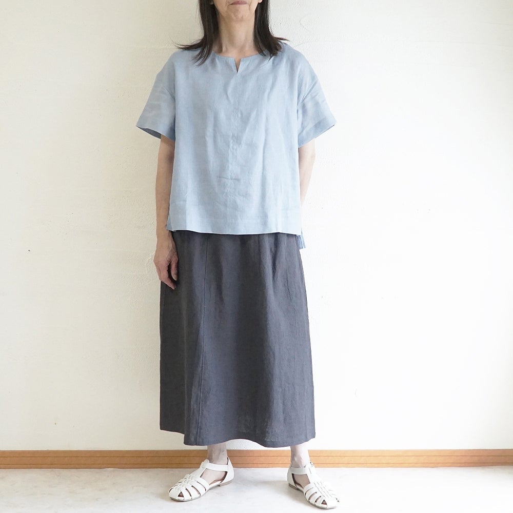 Branch m‘.,ブランチエム,ナチュラル,30代,40代,50代,60代,リネン,ゆったり,麻,プルオーバー,リネンプルオーバー,リネンブラウス,ブラウス,Tシャツ,