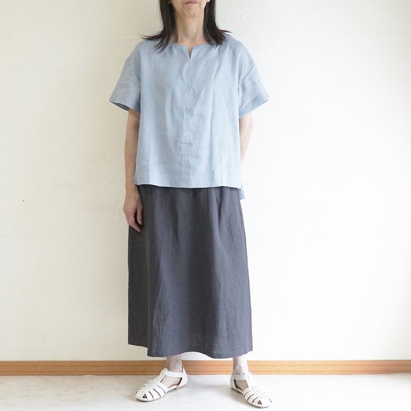 Branch m‘.,ブランチエム,ナチュラル,30代,40代,50代,60代,リネン,ゆったり,麻,プルオーバー,リネンプルオーバー,リネンブラウス,ブラウス,Tシャツ,