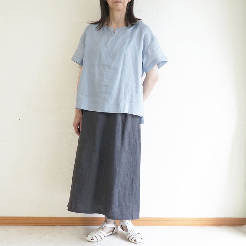 Branch m‘.,ブランチエム,ナチュラル,30代,40代,50代,60代,リネン,ゆったり,麻,プルオーバー,リネンプルオーバー,リネンブラウス,ブラウス,Tシャツ,