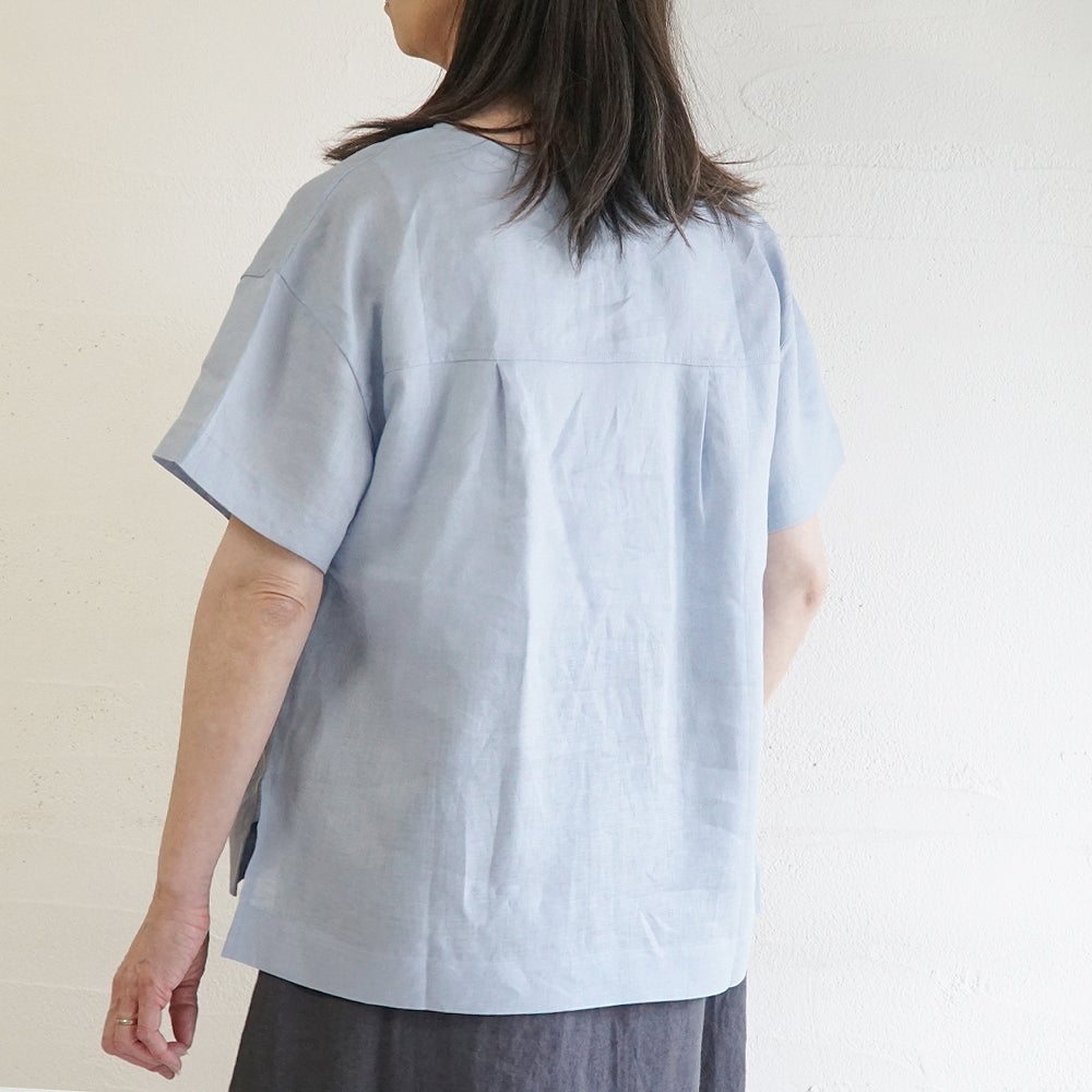 Branch m‘.,ブランチエム,ナチュラル,30代,40代,50代,60代,リネン,ゆったり,麻,プルオーバー,リネンプルオーバー,リネンブラウス,ブラウス,Tシャツ,