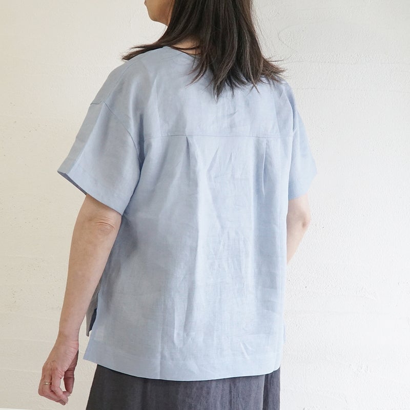 Branch m‘.,ブランチエム,ナチュラル,30代,40代,50代,60代,リネン,ゆったり,麻,プルオーバー,リネンプルオーバー,リネンブラウス,ブラウス,Tシャツ,