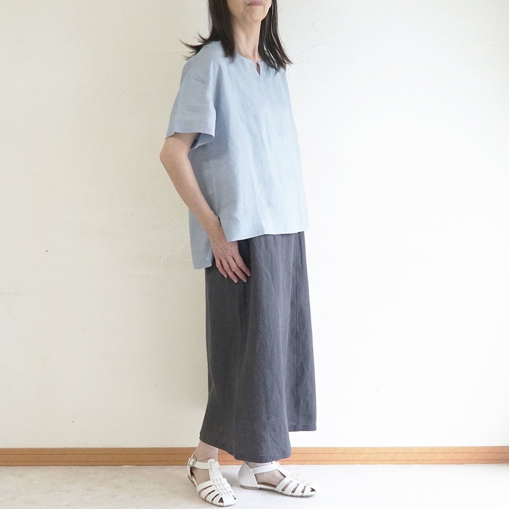 Branch m‘.,ブランチエム,ナチュラル,30代,40代,50代,60代,リネン,ゆったり,麻,プルオーバー,リネンプルオーバー,リネンブラウス,ブラウス,Tシャツ,