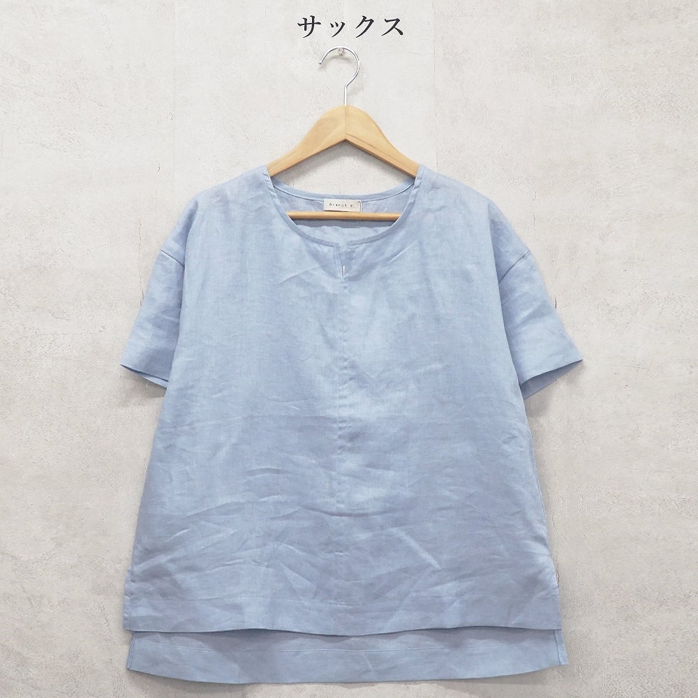Branch m‘.,ブランチエム,ナチュラル,30代,40代,50代,60代,リネン,ゆったり,麻,プルオーバー,リネンプルオーバー,リネンブラウス,ブラウス,Tシャツ,