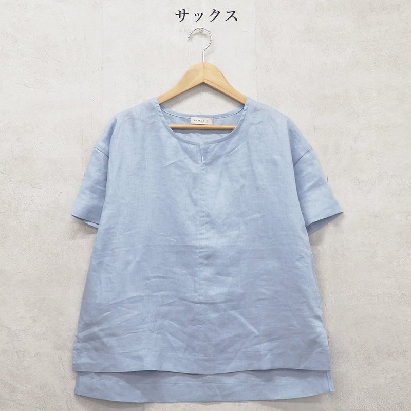 Branch m‘.,ブランチエム,ナチュラル,30代,40代,50代,60代,リネン,ゆったり,麻,プルオーバー,リネンプルオーバー,リネンブラウス,ブラウス,Tシャツ,