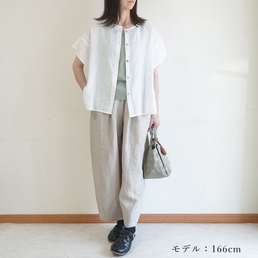 Branch m‘.,ブランチエム,ナチュラル,30代,40代,50代,60代,リネン,ゆったり,麻,ブラウス,リネンブラウス,ピンタックブラウス,ギャザーブラウス ,
