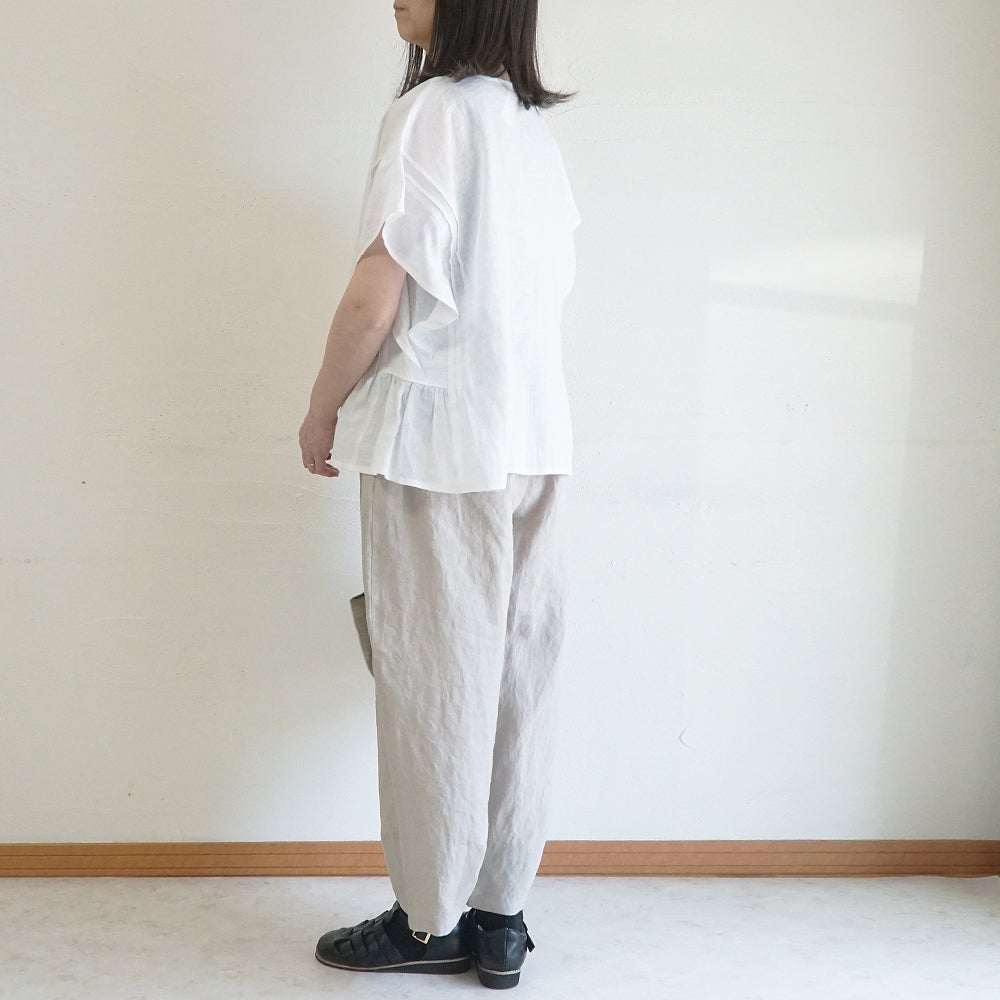 Branch m‘.,ブランチエム,ナチュラル,30代,40代,50代,60代,リネン,ゆったり,麻,ブラウス,リネンブラウス,ピンタックブラウス,ギャザーブラウス ,