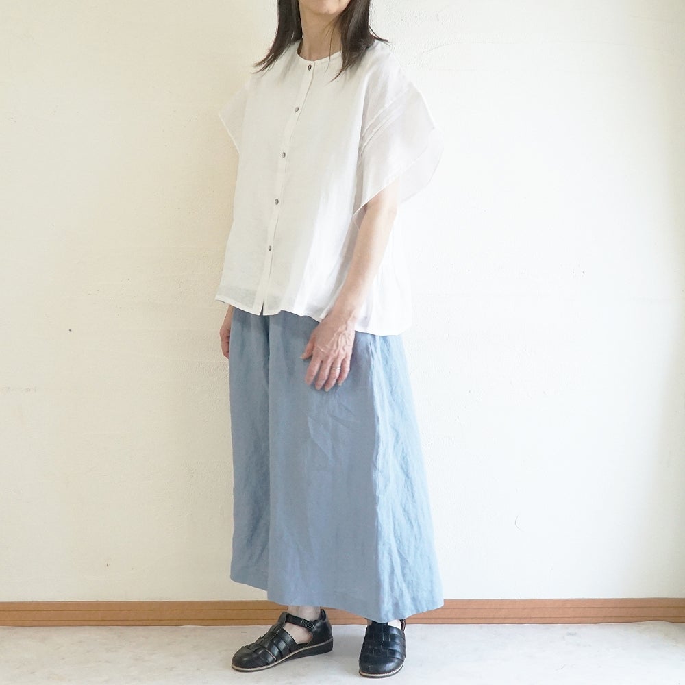 Branch m‘.,ブランチエム,ナチュラル,30代,40代,50代,60代,リネン,麻,ゆったり,パンツ,リネンパンツ ,ワイドパンツ,ギャザーパンツ,