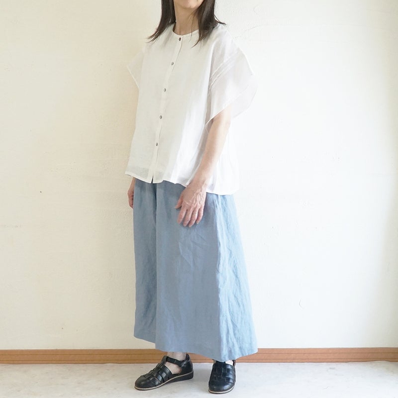 Branch m‘.,ブランチエム,ナチュラル,30代,40代,50代,60代,リネン,麻,ゆったり,パンツ,リネンパンツ ,ワイドパンツ,ギャザーパンツ,