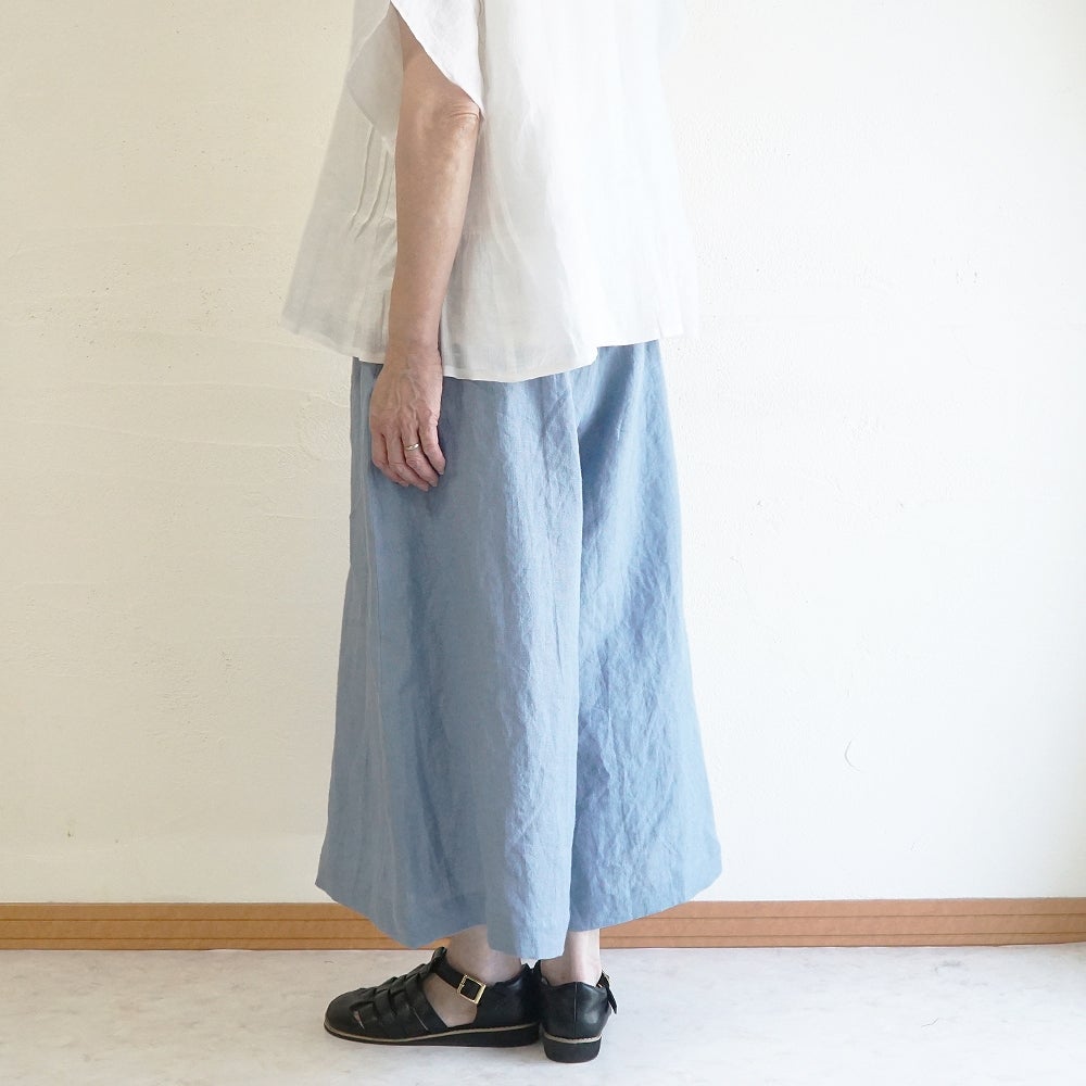 Branch m‘.,ブランチエム,ナチュラル,30代,40代,50代,60代,リネン,麻,ゆったり,パンツ,リネンパンツ ,ワイドパンツ,ギャザーパンツ,