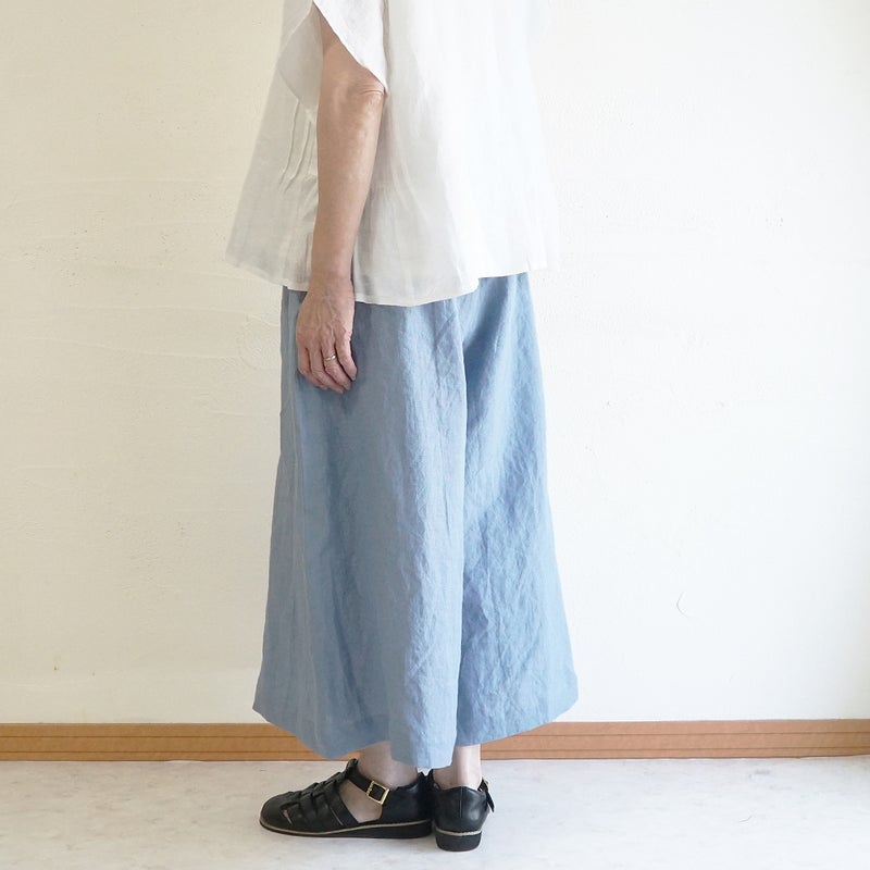 Branch m‘.,ブランチエム,ナチュラル,30代,40代,50代,60代,リネン,麻,ゆったり,パンツ,リネンパンツ ,ワイドパンツ,ギャザーパンツ,