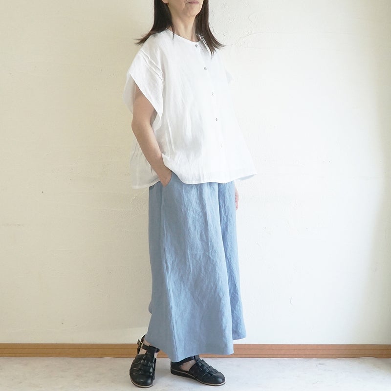 Branch m‘.,ブランチエム,ナチュラル,30代,40代,50代,60代,リネン,麻,ゆったり,パンツ,リネンパンツ ,ワイドパンツ,ギャザーパンツ,