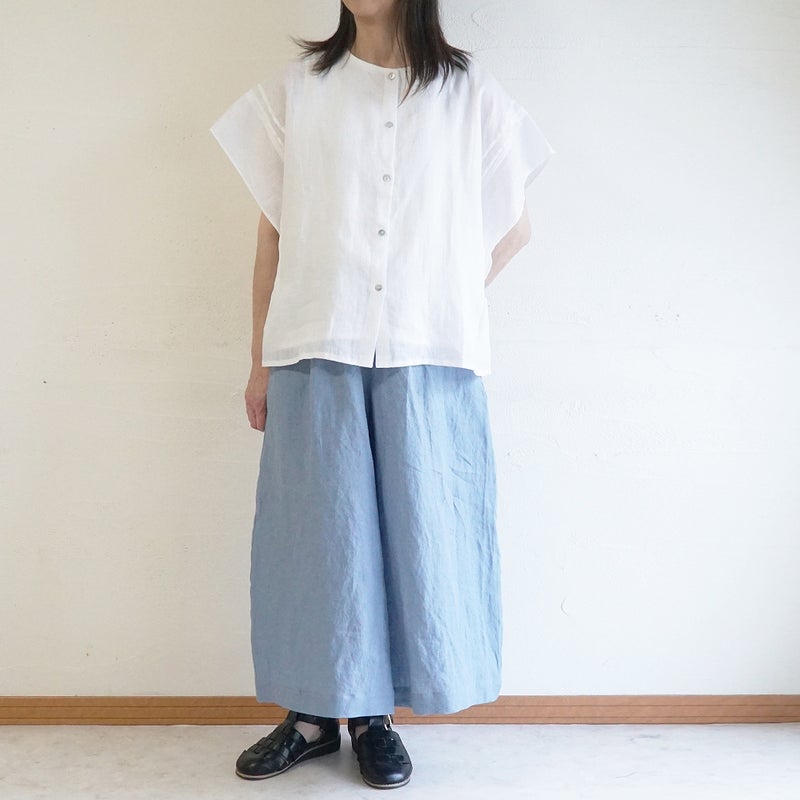 Branch m‘.,ブランチエム,ナチュラル,30代,40代,50代,60代,リネン,麻,ゆったり,パンツ,リネンパンツ ,ワイドパンツ,ギャザーパンツ,