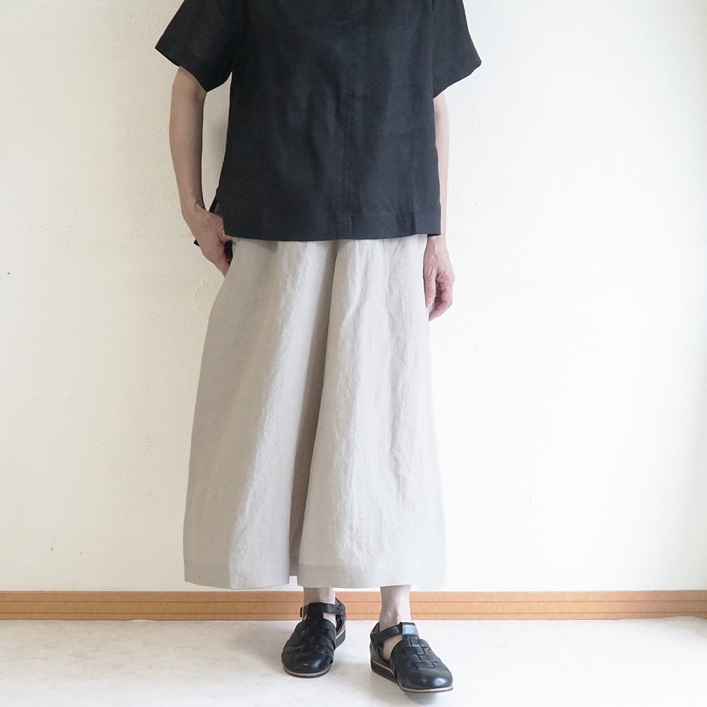 Branch m‘.,ブランチエム,ナチュラル,30代,40代,50代,60代,リネン,麻,ゆったり,パンツ,リネンパンツ ,ワイドパンツ,ギャザーパンツ,