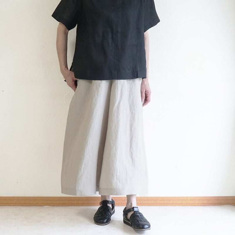 Branch m‘.,ブランチエム,ナチュラル,30代,40代,50代,60代,リネン,麻,ゆったり,パンツ,リネンパンツ ,ワイドパンツ,ギャザーパンツ,