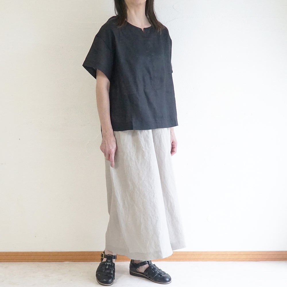 Branch m‘.,ブランチエム,ナチュラル,30代,40代,50代,60代,リネン,麻,ゆったり,パンツ,リネンパンツ ,ワイドパンツ,ギャザーパンツ,