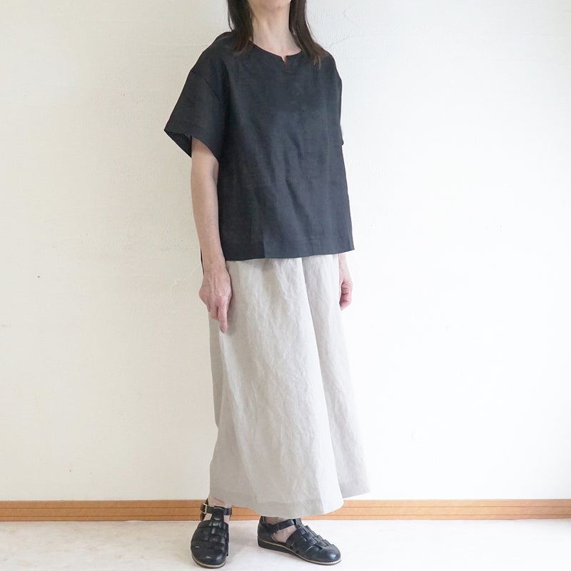 Branch m‘.,ブランチエム,ナチュラル,30代,40代,50代,60代,リネン,麻,ゆったり,パンツ,リネンパンツ ,ワイドパンツ,ギャザーパンツ,