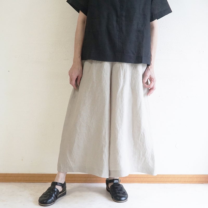 Branch m‘.,ブランチエム,ナチュラル,30代,40代,50代,60代,リネン,麻,ゆったり,パンツ,リネンパンツ ,ワイドパンツ,ギャザーパンツ,