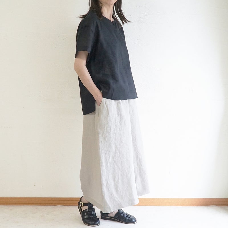 Branch m‘.,ブランチエム,ナチュラル,30代,40代,50代,60代,リネン,麻,ゆったり,パンツ,リネンパンツ ,ワイドパンツ,ギャザーパンツ,