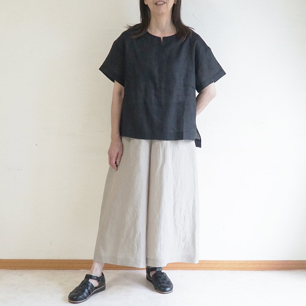 Branch m‘.,ブランチエム,ナチュラル,30代,40代,50代,60代,リネン,麻,ゆったり,パンツ,リネンパンツ ,ワイドパンツ,ギャザーパンツ,