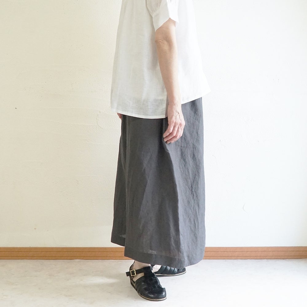 Branch m‘.,ブランチエム,ナチュラル,30代,40代,50代,60代,リネン,麻,ゆったり,パンツ,リネンパンツ ,ワイドパンツ,ギャザーパンツ,