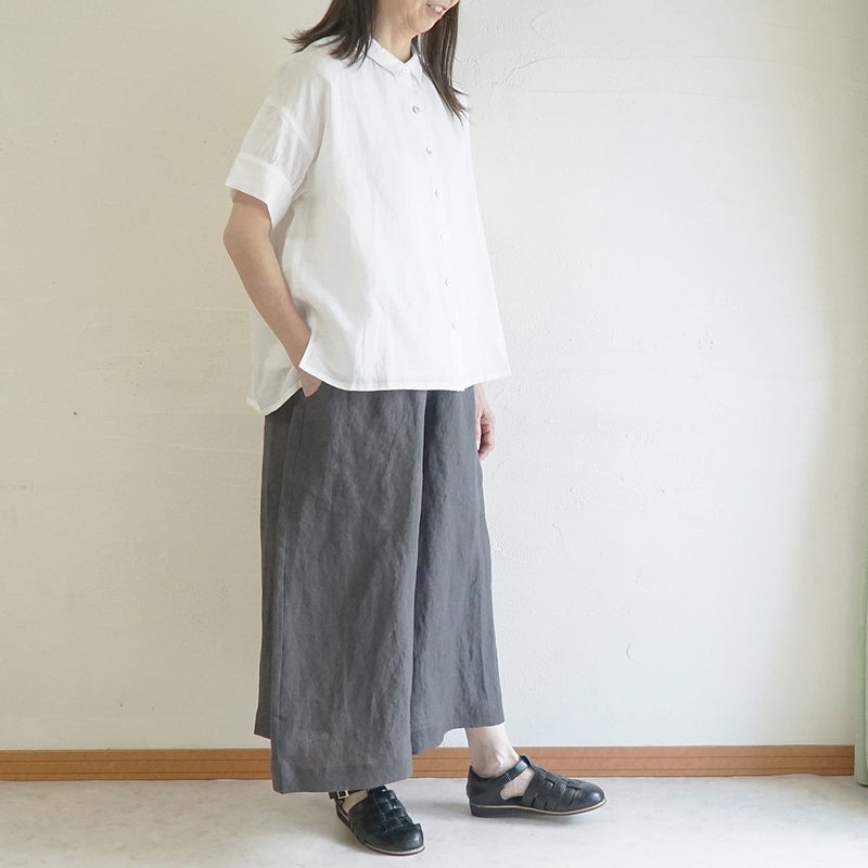 Branch m‘.,ブランチエム,ナチュラル,30代,40代,50代,60代,リネン,麻,ゆったり,パンツ,リネンパンツ ,ワイドパンツ,ギャザーパンツ,