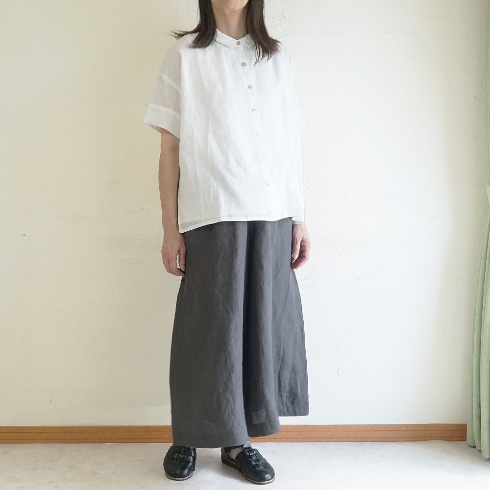 Branch m‘.,ブランチエム,ナチュラル,30代,40代,50代,60代,リネン,麻,ゆったり,パンツ,リネンパンツ ,ワイドパンツ,ギャザーパンツ,