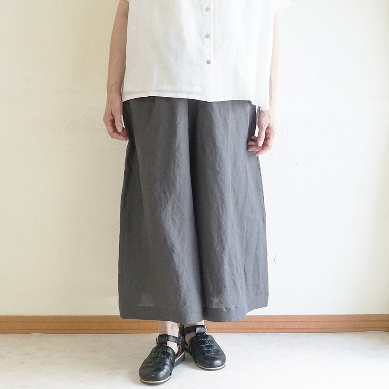 Branch m‘.,ブランチエム,ナチュラル,30代,40代,50代,60代,リネン,麻,ゆったり,パンツ,リネンパンツ ,ワイドパンツ,ギャザーパンツ,