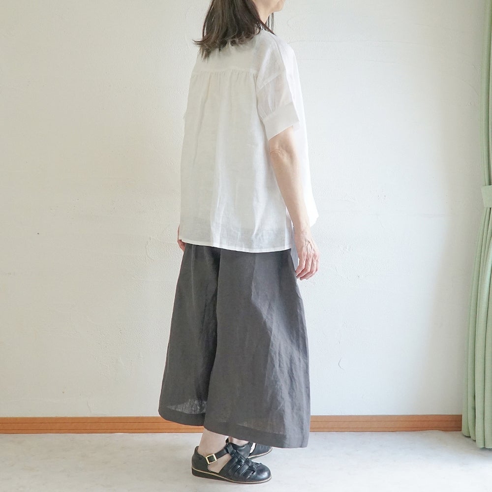 Branch m‘.,ブランチエム,ナチュラル,30代,40代,50代,60代,リネン,麻,ゆったり,パンツ,リネンパンツ ,ワイドパンツ,ギャザーパンツ,