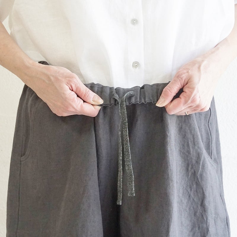 Branch m‘.,ブランチエム,ナチュラル,30代,40代,50代,60代,リネン,麻,ゆったり,パンツ,リネンパンツ ,ワイドパンツ,ギャザーパンツ,