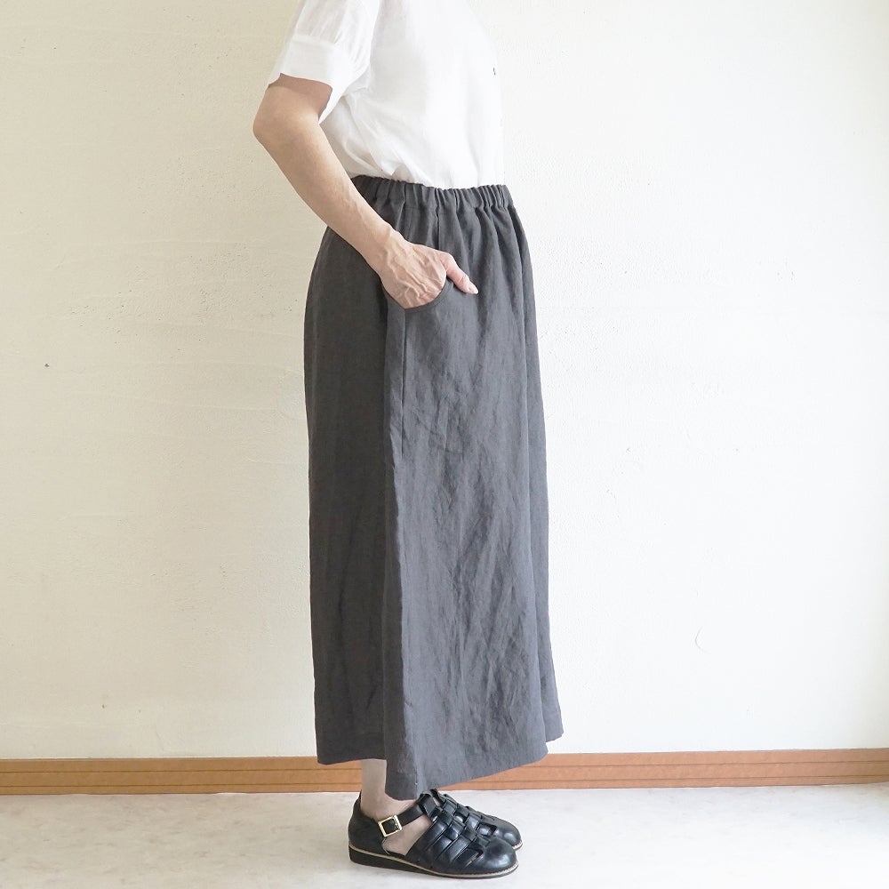 Branch m‘.,ブランチエム,ナチュラル,30代,40代,50代,60代,リネン,麻,ゆったり,パンツ,リネンパンツ ,ワイドパンツ,ギャザーパンツ,