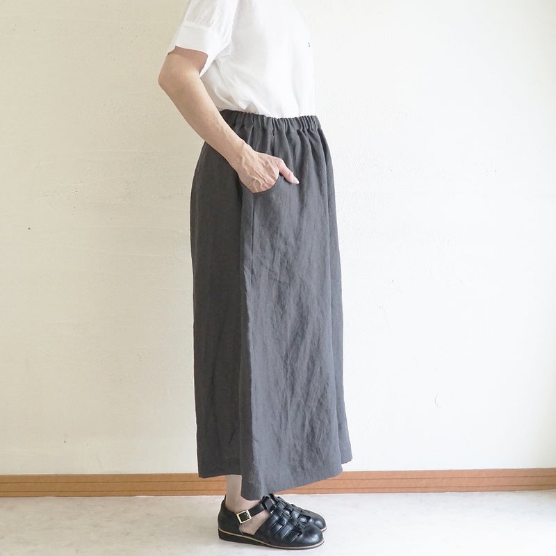 Branch m‘.,ブランチエム,ナチュラル,30代,40代,50代,60代,リネン,麻,ゆったり,パンツ,リネンパンツ ,ワイドパンツ,ギャザーパンツ,