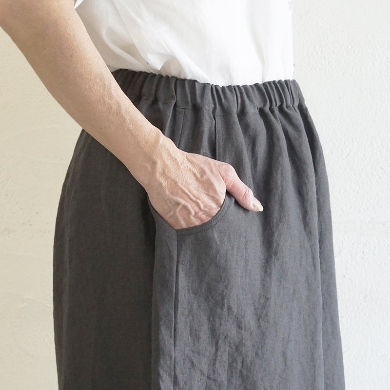 Branch m‘.,ブランチエム,ナチュラル,30代,40代,50代,60代,リネン,麻,ゆったり,パンツ,リネンパンツ ,ワイドパンツ,ギャザーパンツ,