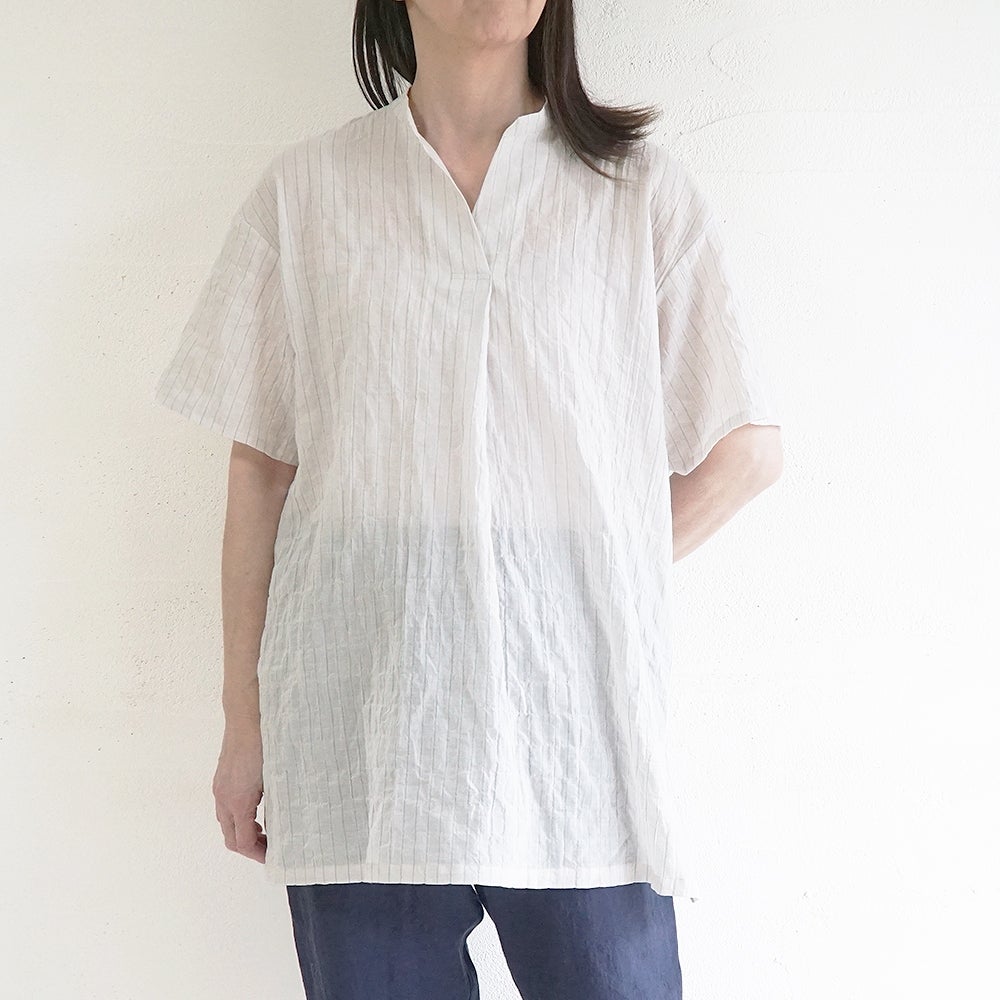 Branch m‘.,ブランチエム,ナチュラル,30代,40代,50代,60代,コットン,綿,ゆったり,ブラウス,チュニック,チュニックブラウス,スキッパーチュニック,スキッパーブラウス,ストラップ