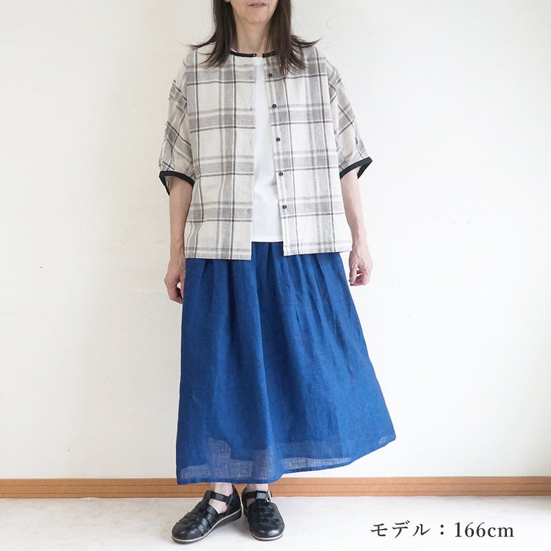 Branch m‘.,ブランチエム,ナチュラル,30代,40代,50代,60代,リネン,ゆったり,スカート,リネンスカート,ギャザースカート
