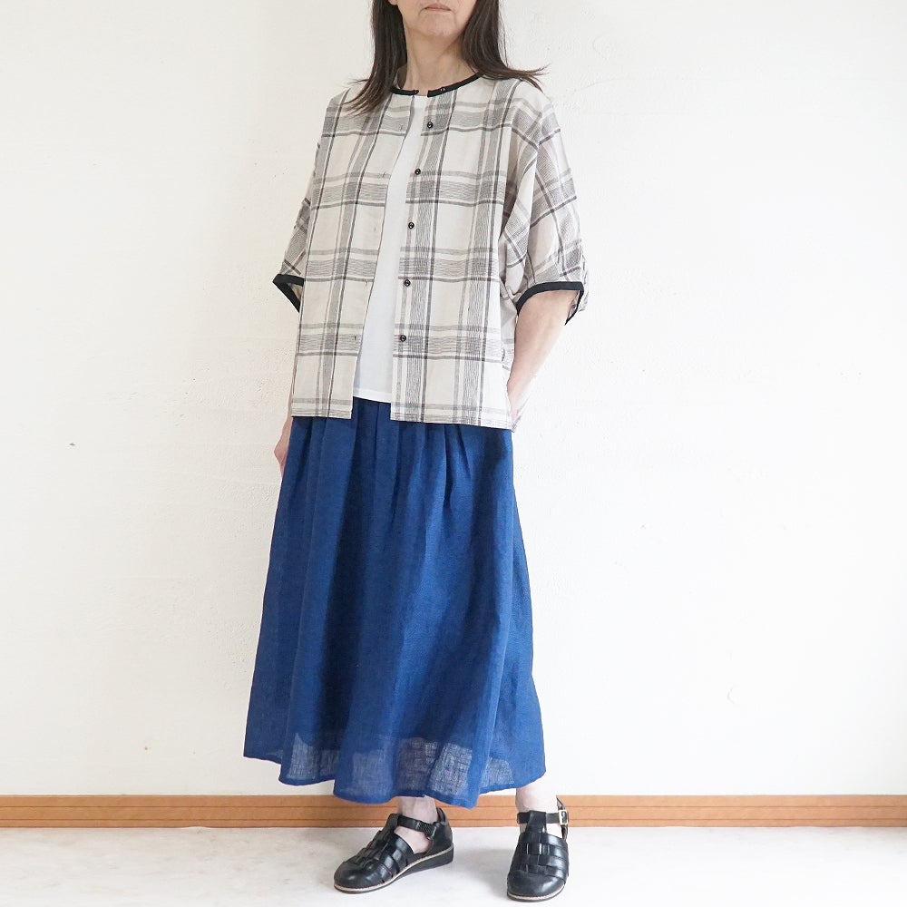Branch m‘.,ブランチエム,ナチュラル,30代,40代,50代,60代,リネン,ゆったり,スカート,リネンスカート,ギャザースカート