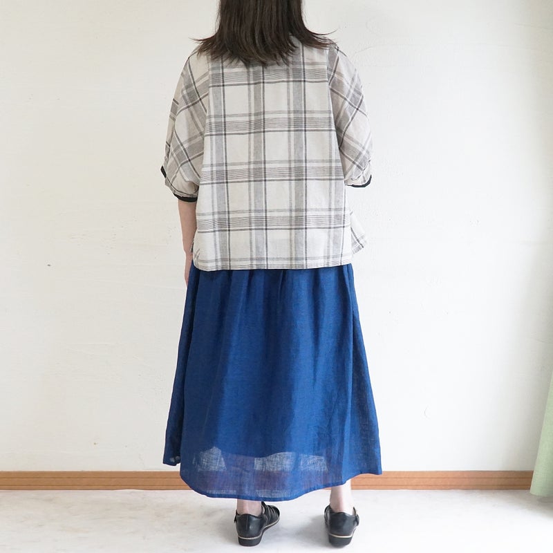 Branch m‘.,ブランチエム,ナチュラル,30代,40代,50代,60代,リネン,ゆったり,スカート,リネンスカート,ギャザースカート