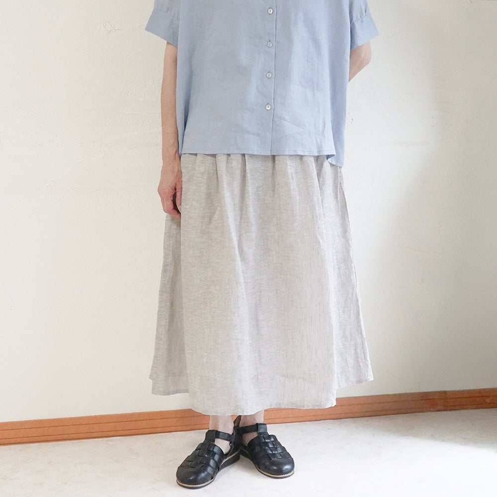 Branch m‘.,ブランチエム,ナチュラル,30代,40代,50代,60代,リネン,ゆったり,スカート,リネンスカート,ギャザースカート