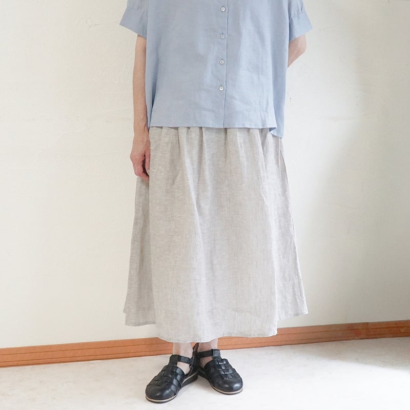 Branch m‘.,ブランチエム,ナチュラル,30代,40代,50代,60代,リネン,ゆったり,スカート,リネンスカート,ギャザースカート