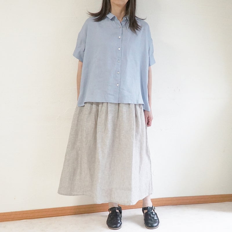 Branch m‘.,ブランチエム,ナチュラル,30代,40代,50代,60代,リネン,ゆったり,スカート,リネンスカート,ギャザースカート