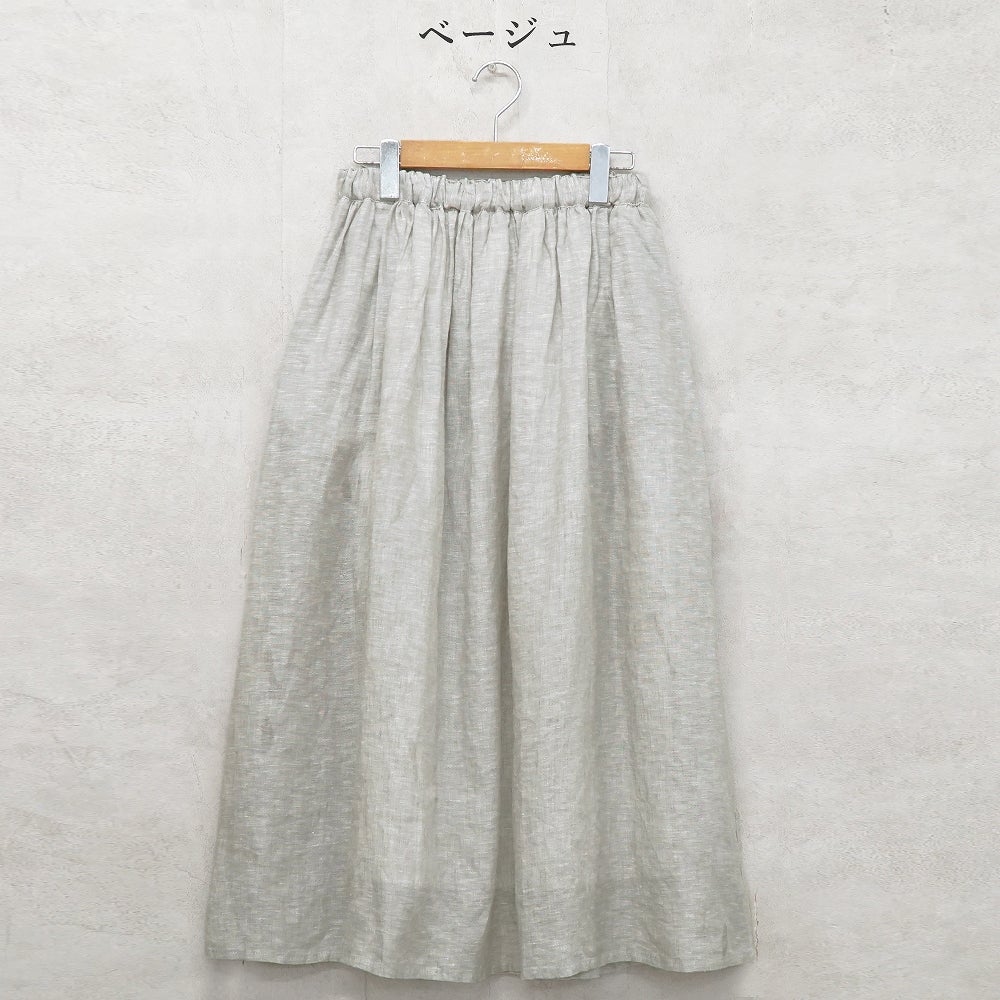 Branch m‘.,ブランチエム,ナチュラル,30代,40代,50代,60代,リネン,ゆったり,スカート,リネンスカート,ギャザースカート