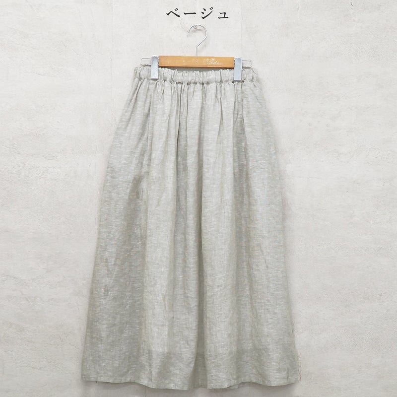 Branch m‘.,ブランチエム,ナチュラル,30代,40代,50代,60代,リネン,ゆったり,スカート,リネンスカート,ギャザースカート