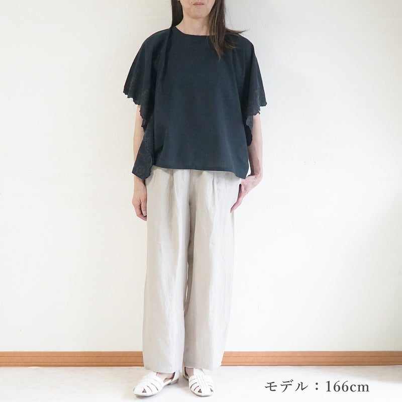 Branch m‘.,ブランチエム,ナチュラル,30代,40代,50代,60代,コットンリネン,綿麻,ゆったり,ブラウス,ワイドブラウス,刺繍,刺繍ブラウス