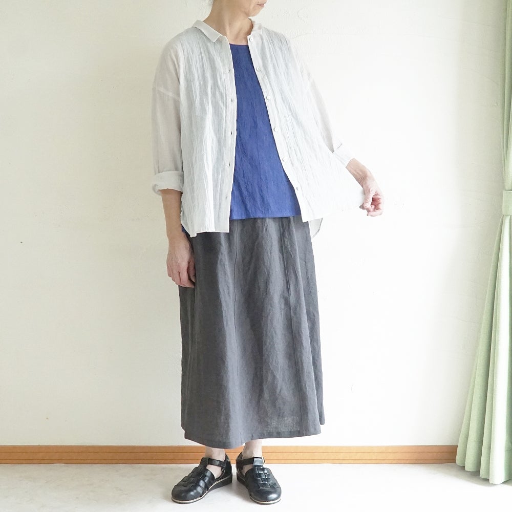 Branch m‘.,ブランチエム,ナチュラル,30代,40代,50代,60代,コットン,ゆったり,綿,シャツ,ブラウス,シャツブラウス,シアー,シアーシャツ,チビ衿,シアーブラウス,綿シャツ,綿ブラウス,コットンブラウス,コットンシャツ, 羽織,紫外線,紫外線対策,冷房,冷房対策,