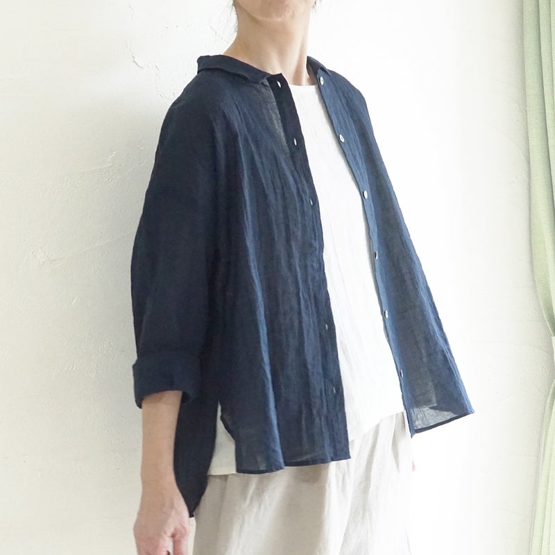 Branch m‘.,ブランチエム,ナチュラル,30代,40代,50代,60代,コットン,ゆったり,綿,シャツ,ブラウス,シャツブラウス,シアー,シアーシャツ,チビ衿,シアーブラウス,綿シャツ,綿ブラウス,コットンブラウス,コットンシャツ, 羽織,紫外線,紫外線対策,冷房,冷房対策,