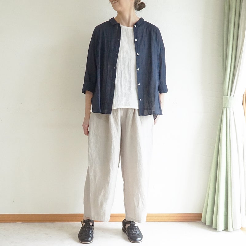 Branch m‘.,ブランチエム,ナチュラル,30代,40代,50代,60代,コットン,ゆったり,綿,シャツ,ブラウス,シャツブラウス,シアー,シアーシャツ,チビ衿,シアーブラウス,綿シャツ,綿ブラウス,コットンブラウス,コットンシャツ, 羽織,紫外線,紫外線対策,冷房,冷房対策,