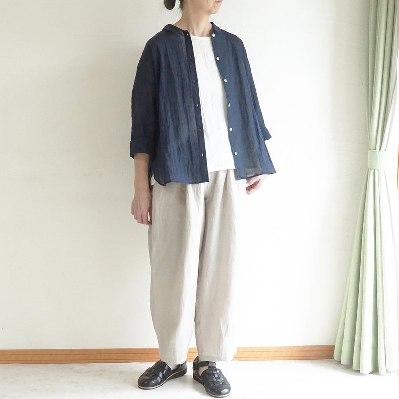 Branch m‘.,ブランチエム,ナチュラル,30代,40代,50代,60代,コットン,ゆったり,綿,シャツ,ブラウス,シャツブラウス,シアー,シアーシャツ,チビ衿,シアーブラウス,綿シャツ,綿ブラウス,コットンブラウス,コットンシャツ, 羽織,紫外線,紫外線対策,冷房,冷房対策,