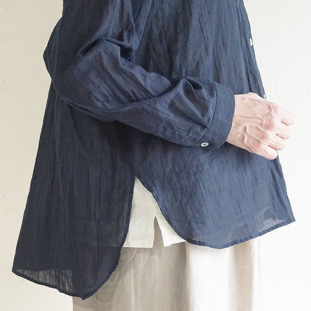Branch m‘.,ブランチエム,ナチュラル,30代,40代,50代,60代,コットン,ゆったり,綿,シャツ,ブラウス,シャツブラウス,シアー,シアーシャツ,チビ衿,シアーブラウス,綿シャツ,綿ブラウス,コットンブラウス,コットンシャツ, 羽織,紫外線,紫外線対策,冷房,冷房対策,