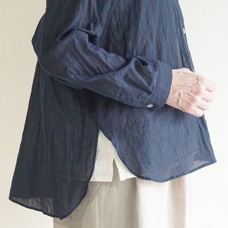 Branch m‘.,ブランチエム,ナチュラル,30代,40代,50代,60代,コットン,ゆったり,綿,シャツ,ブラウス,シャツブラウス,シアー,シアーシャツ,チビ衿,シアーブラウス,綿シャツ,綿ブラウス,コットンブラウス,コットンシャツ, 羽織,紫外線,紫外線対策,冷房,冷房対策,
